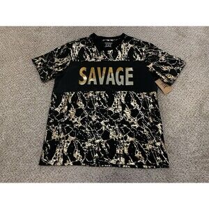 Brooklyn Laundry SAVAGE T-Shirt Gold & Black Unisex Adult Size 2XL